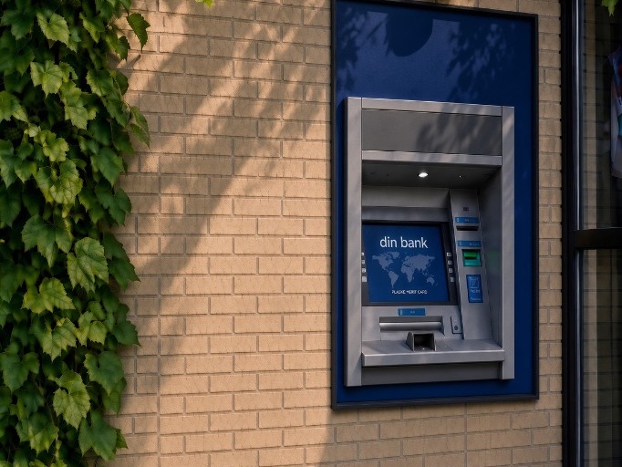DIN BANK — ATM set into a brick wall