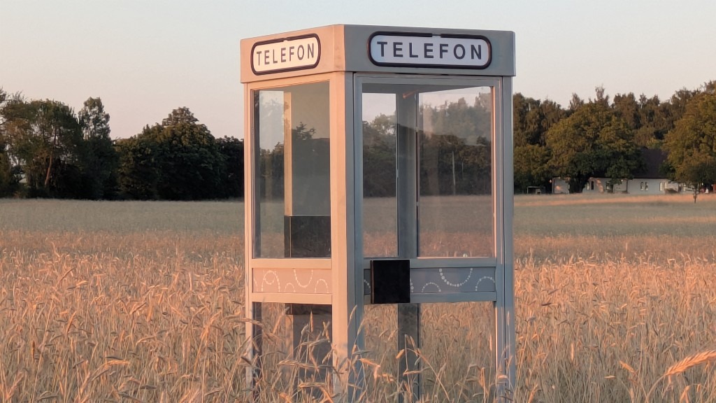Phone booth in evening light