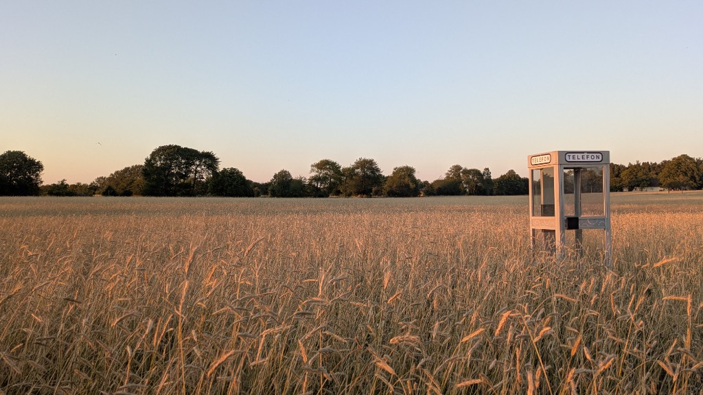 Phone booth from a distance